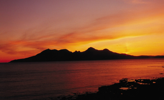 Sunset over Rum